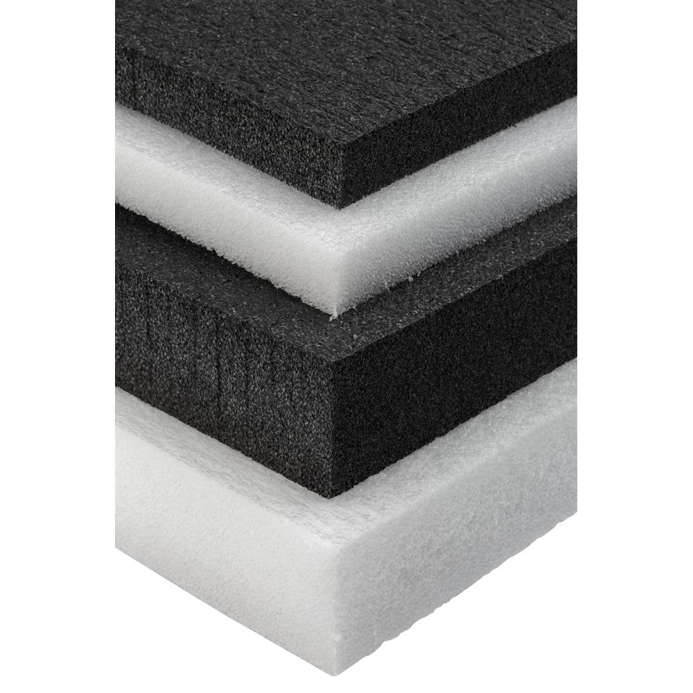 2.2 Black 1 x 12 x 16  POLYETHYLENE PLANK FOAM BLACK 2 Pieces Density 2.2 Pcf