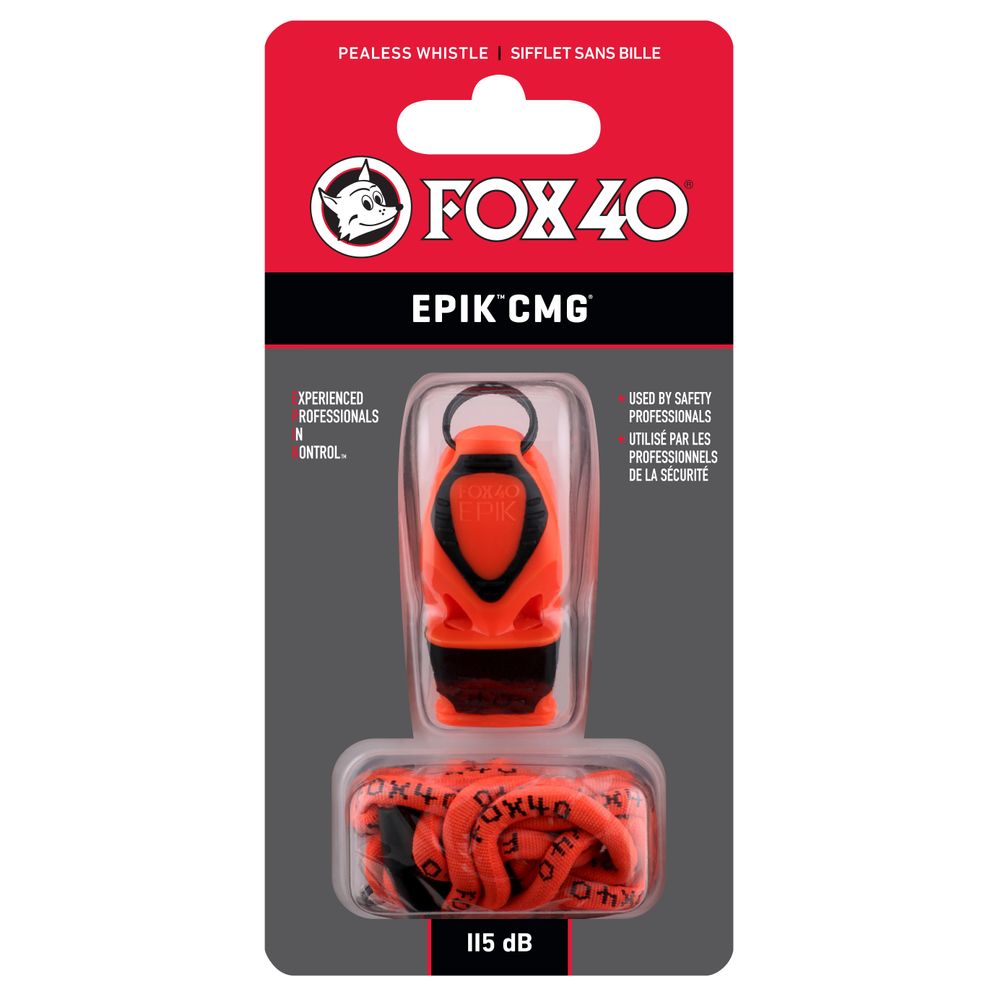 Fox40 Epik CMG Whistle Outdoors Safety Sports Orange/Black 8803-0308