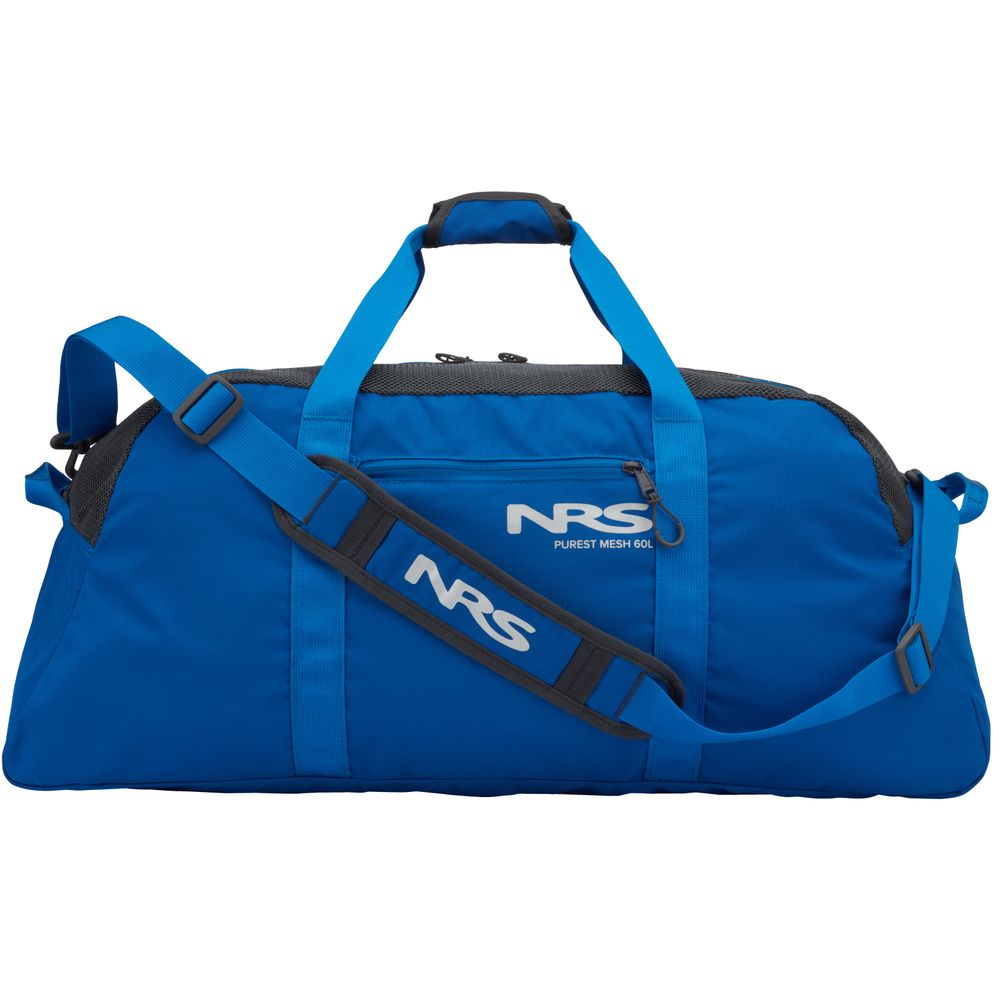 blue duffel bag