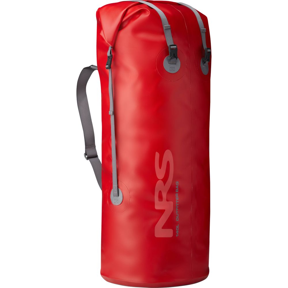 Red NRS 65L Outfitter Dry Bag with Padded Shoulder Sling & Cushioned Handle 