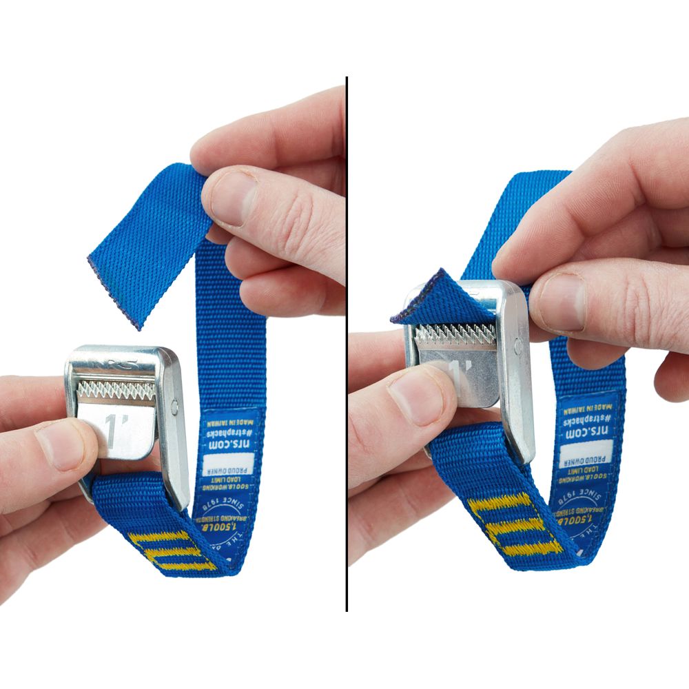 2 Pack NRS 1-Foot Heavy Duty Boating Ratchet Tie-Down Straps with 1,500 Pounds of Tensile Strength Iconic Blue 